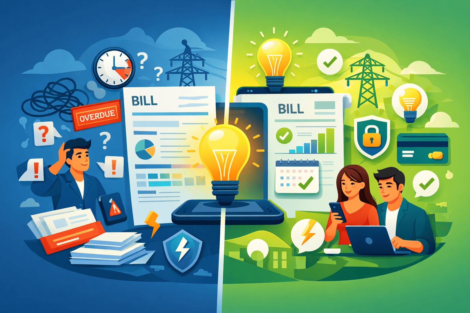 رؤية واضحة ودفع سلس لفواتير الكهرباء.
